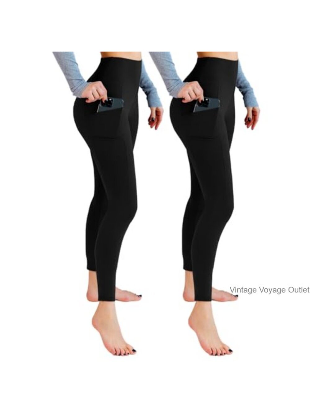 2Pack High Waist Leggings with Pockets Women's Buttery Soft Yoga Pants